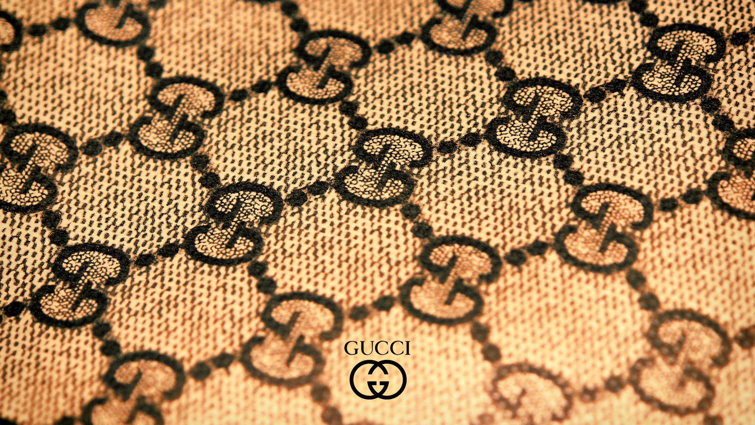 Gucci, interlocking G monogram pattern, beige fabric, 2K Desktop Wallpaper