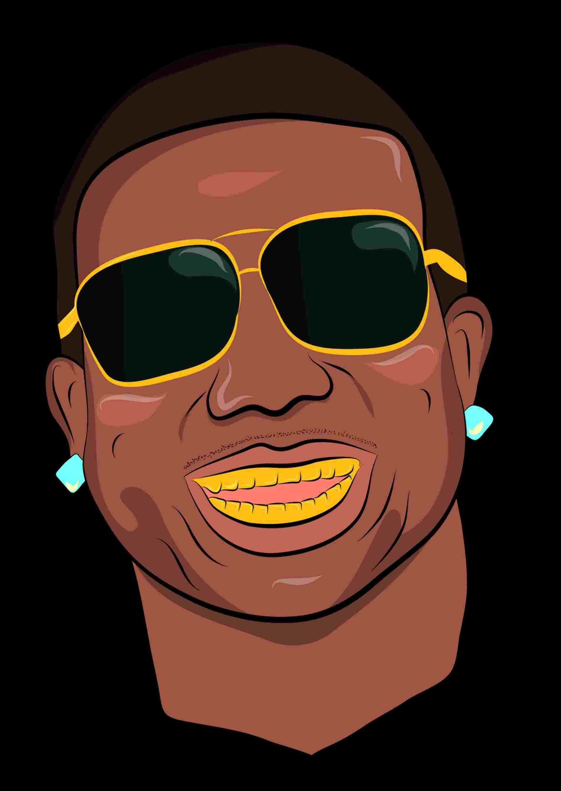 Gucci Mane, gold teeth, yellow sunglasses, 2K Phone Wallpaper