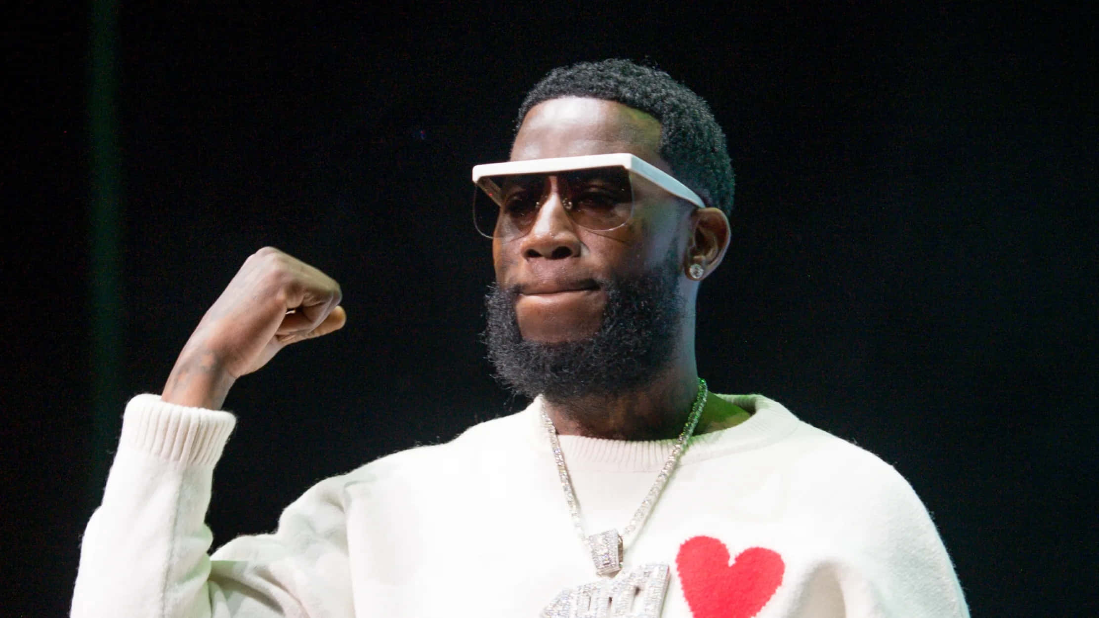 Gucci Mane, white sunglasses, white sweater, Full HD Desktop Wallpaper