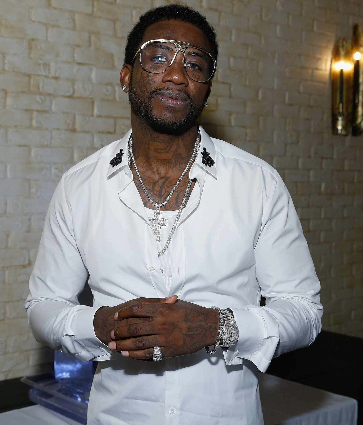 Gucci Mane, white shirt, gold-rimmed glasses, HD Phone Wallpaper