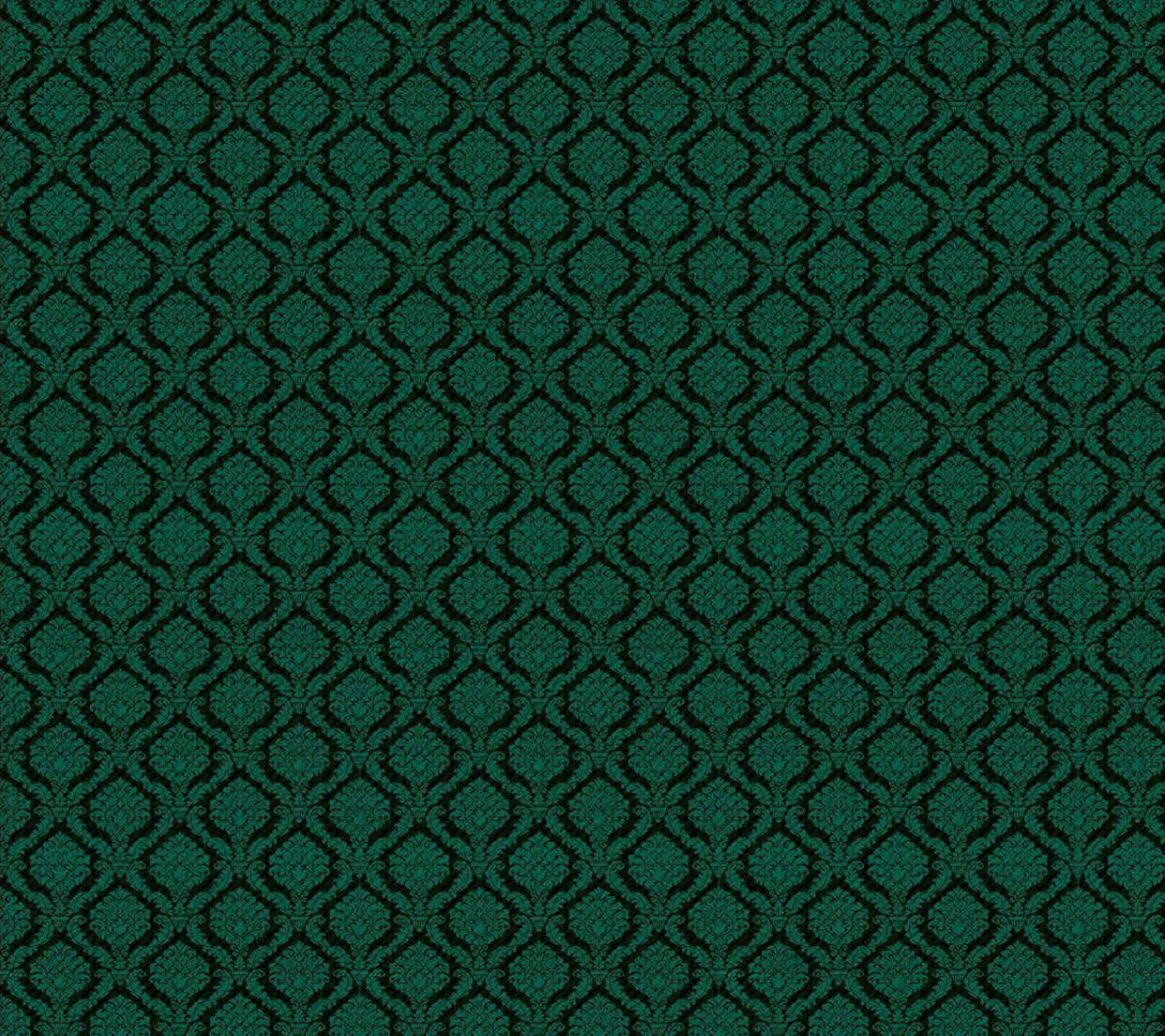 dark green gucci pattern, dark teal damask pattern, intricate repeating floral motifs, SD Desktop Wallpaper