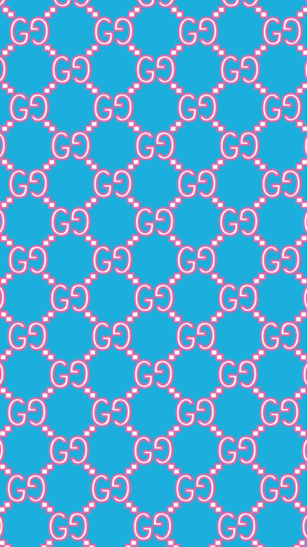 Gucci, pink interlocking GG monogram, diamond grid, Full HD Phone Wallpaper