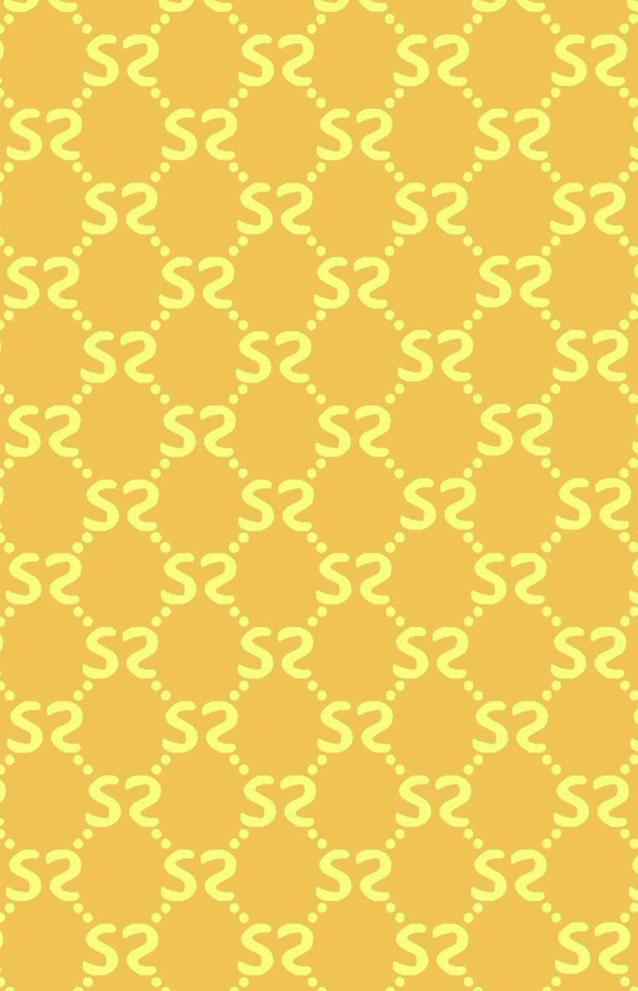 Gucci Pattern, yellow aesthetic, repeating geometric pattern, Full HD Phone Wallpaper