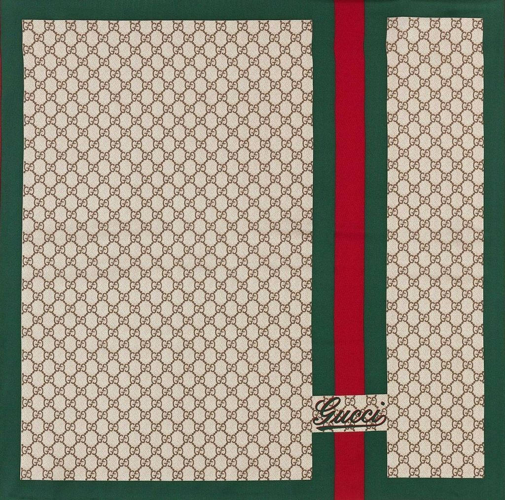 Gucci, silk scarf, beige GG monogram pattern, SD Desktop Wallpaper