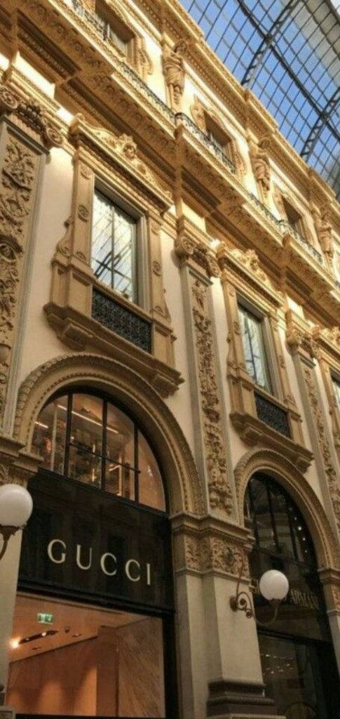 Gucci, store facade, glass ceiling, SD Phone Wallpaper