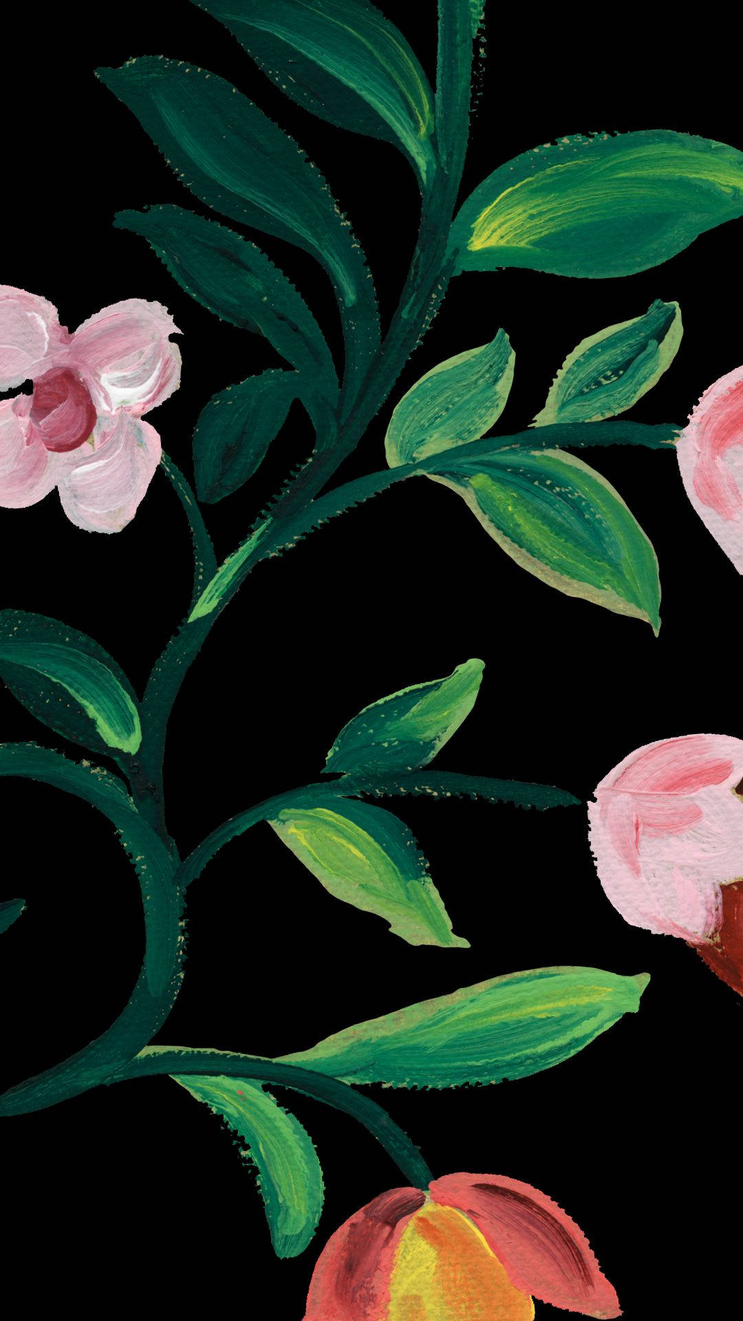 Gucci, Vibrant pink, Orange flowers, Full HD Phone Wallpaper