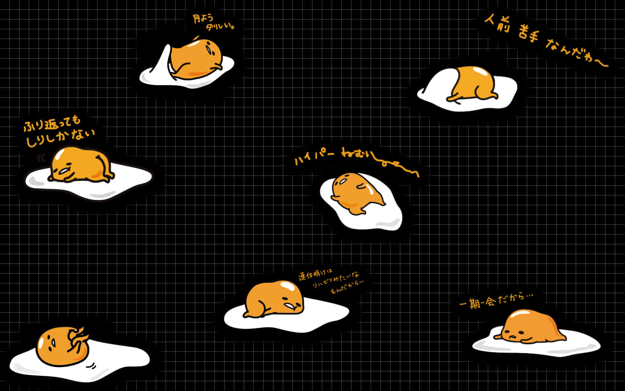 Gudetama Computer, Gudetama, white plates, HD Desktop Wallpaper