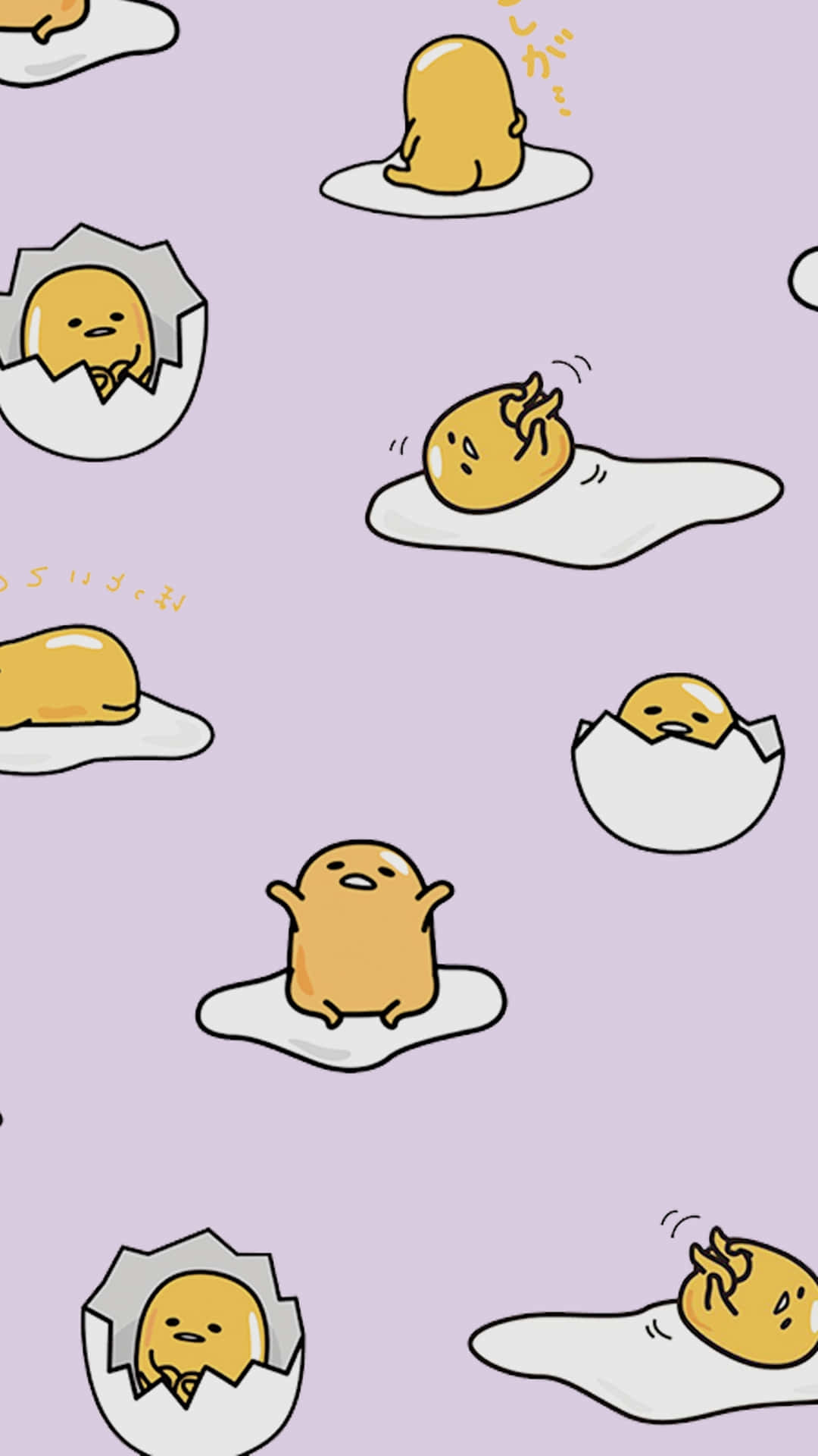 Gudetama Computer, gudetama characters, soft lavender background, Full HD Phone Wallpaper