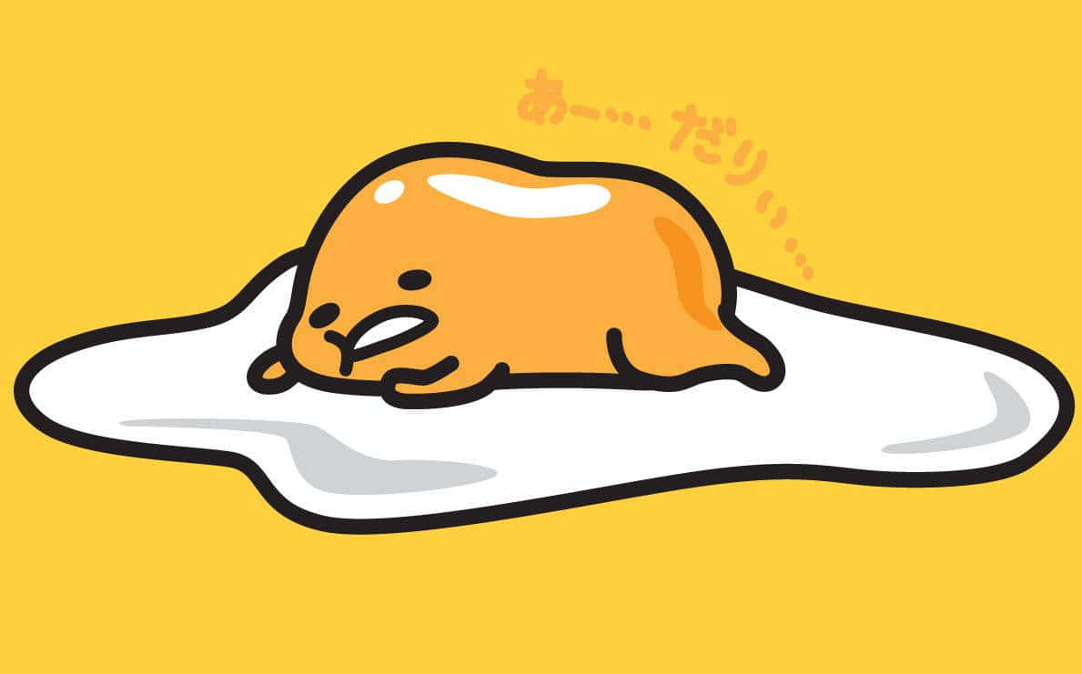 Gudetama, yellow gudetama character, white fried egg, SD Desktop Wallpaper
