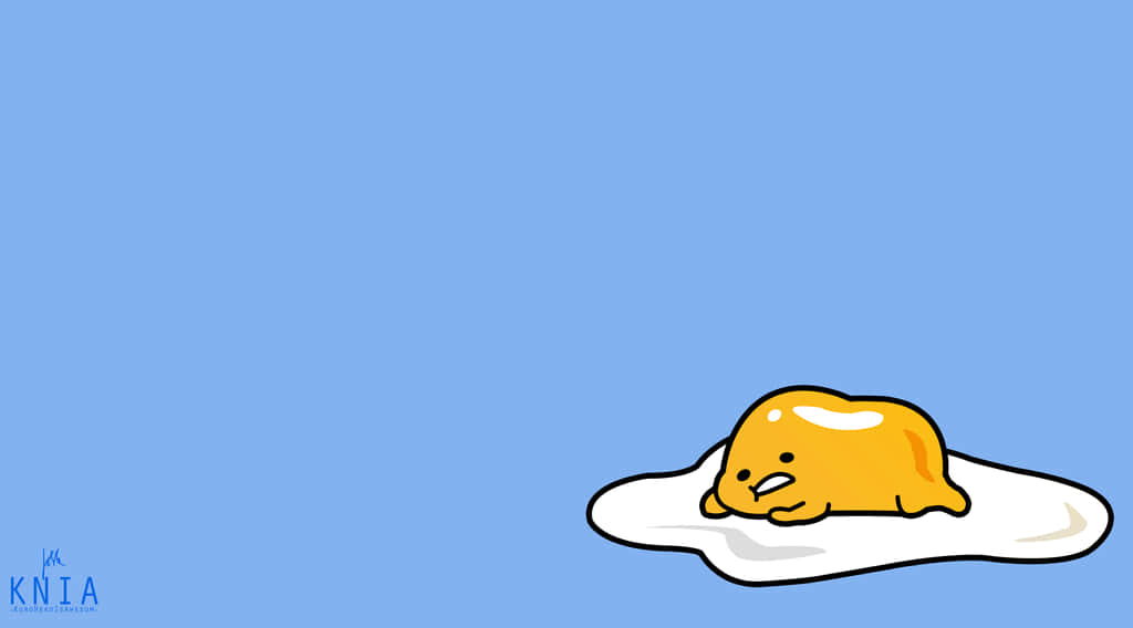 Gudetama Computer, yellow cartoon character, white egg yolk, SD Desktop Wallpaper