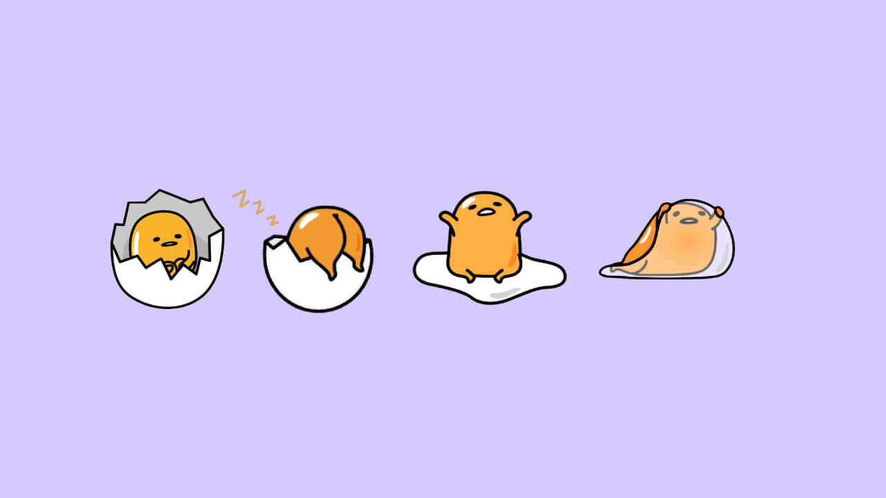 Gudetama Computer, cartoon egg character, soft lavender background, HD Desktop Wallpaper