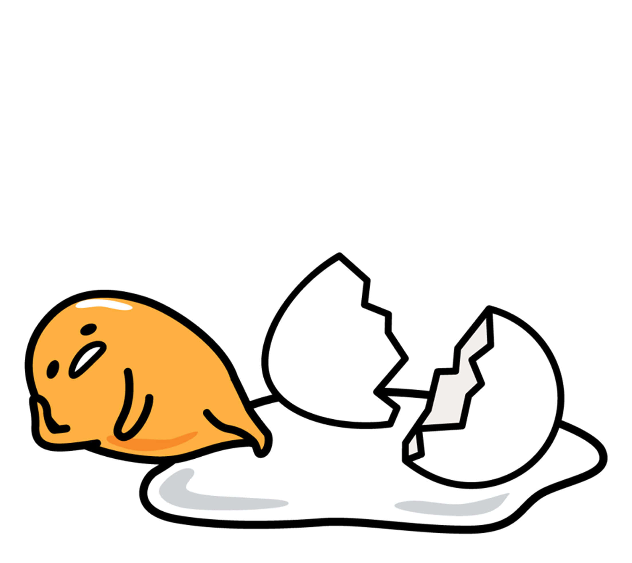 Gudetama, orange cartoon egg character, tired expression, Full HD Desktop Wallpaper