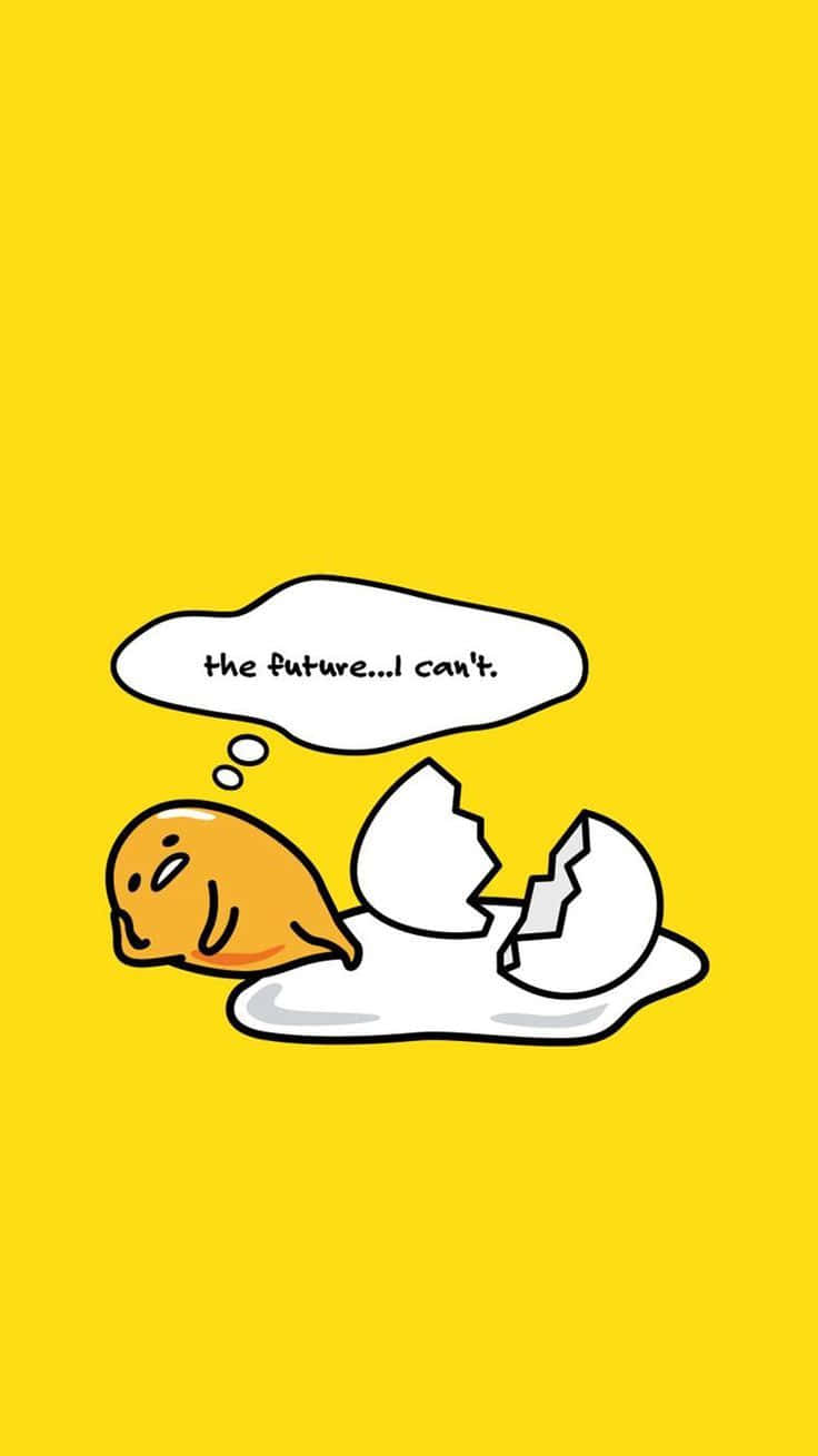 Gudetama Computer, yellow cartoon character, broken eggshell, HD Phone Wallpaper