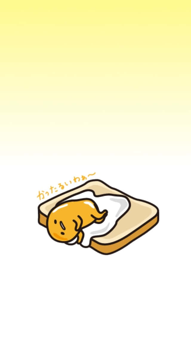 Gudetama, yellow cartoon character, slice of toast, SD Phone Wallpaper