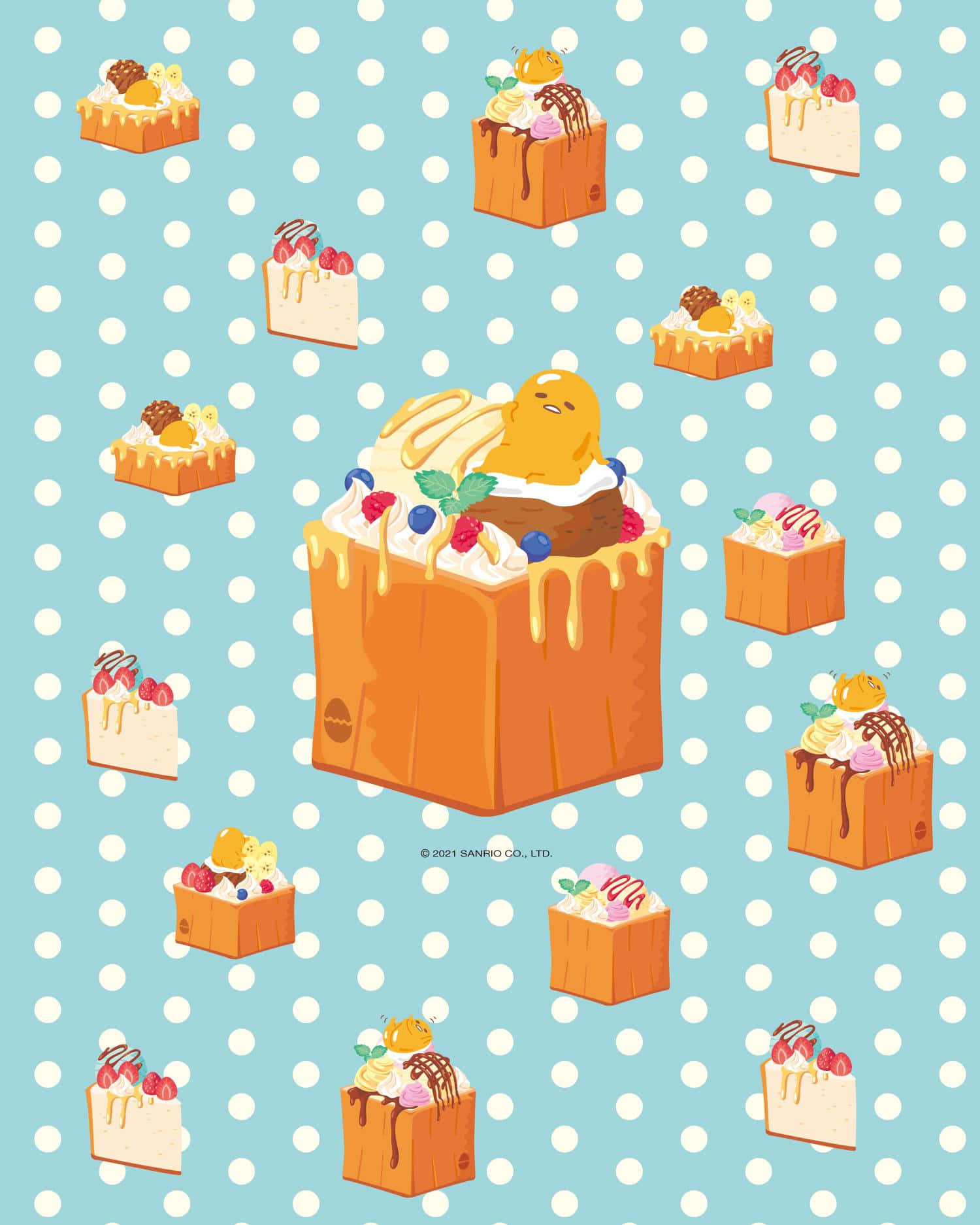 Gudetama Phone, yellow character, dripping cake, HD Phone Wallpaper