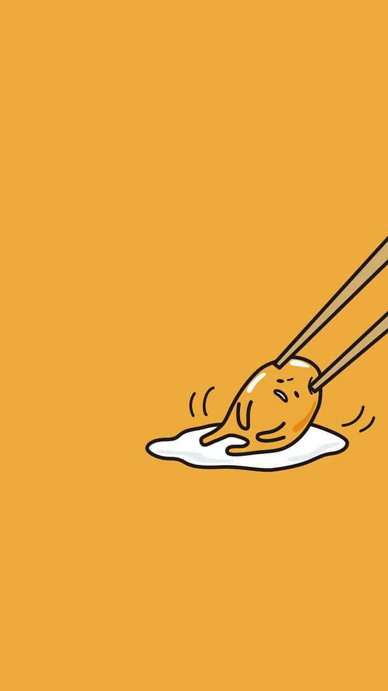 Gudetama Phone, chopsticks, cute cartoon dumpling, HD Phone Wallpaper