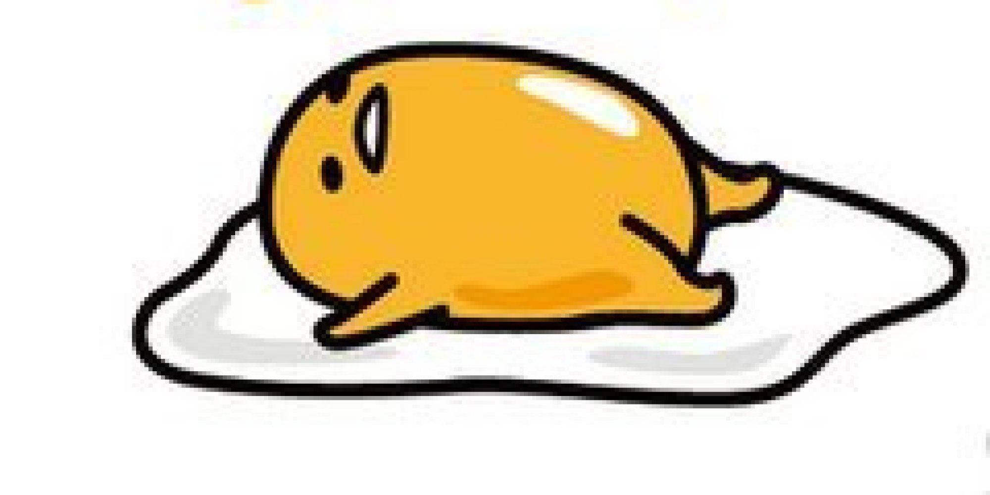 Gudetama, yellow cartoon character, big eyes, Full HD Desktop Wallpaper