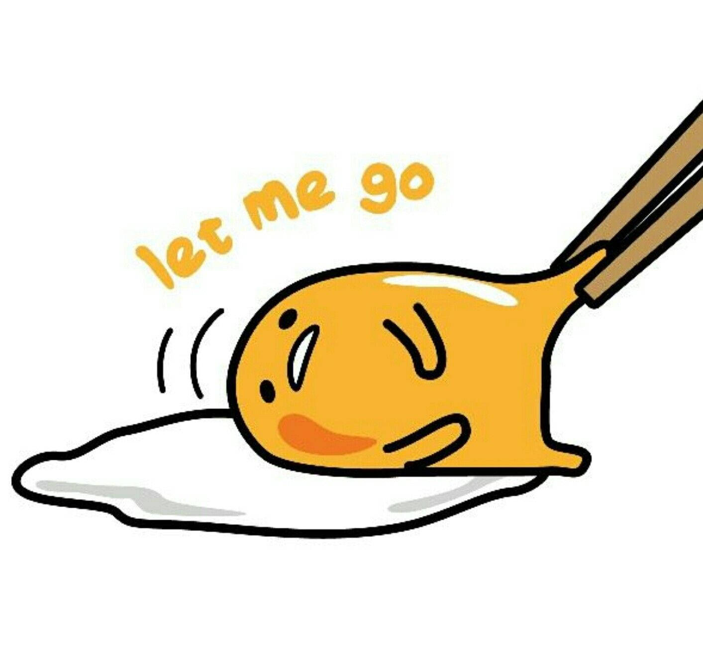 Gudetama, yellow cartoon egg, chopsticks, HD Desktop Wallpaper