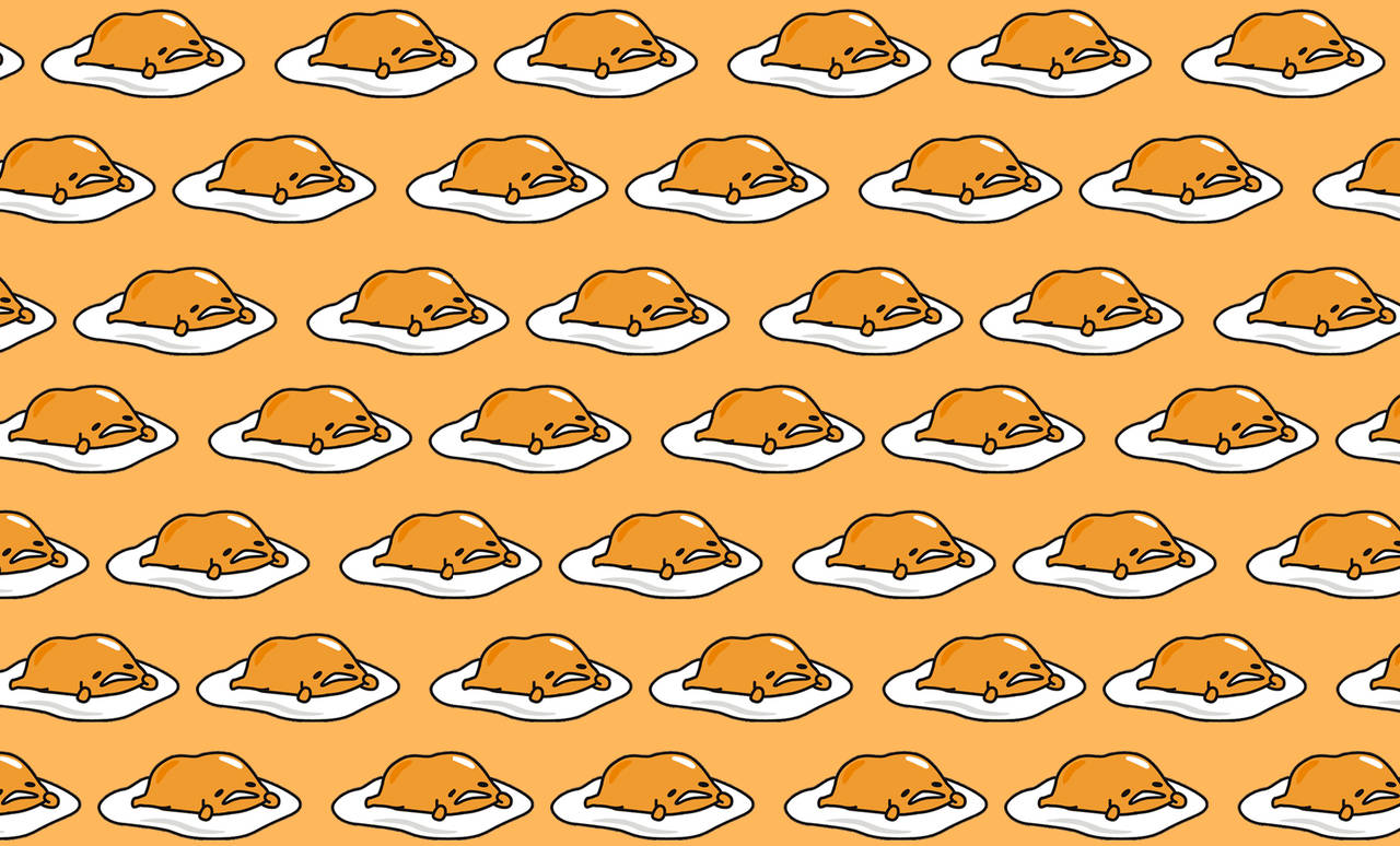 Gudetama, egg pattern, white plates, HD Desktop Wallpaper