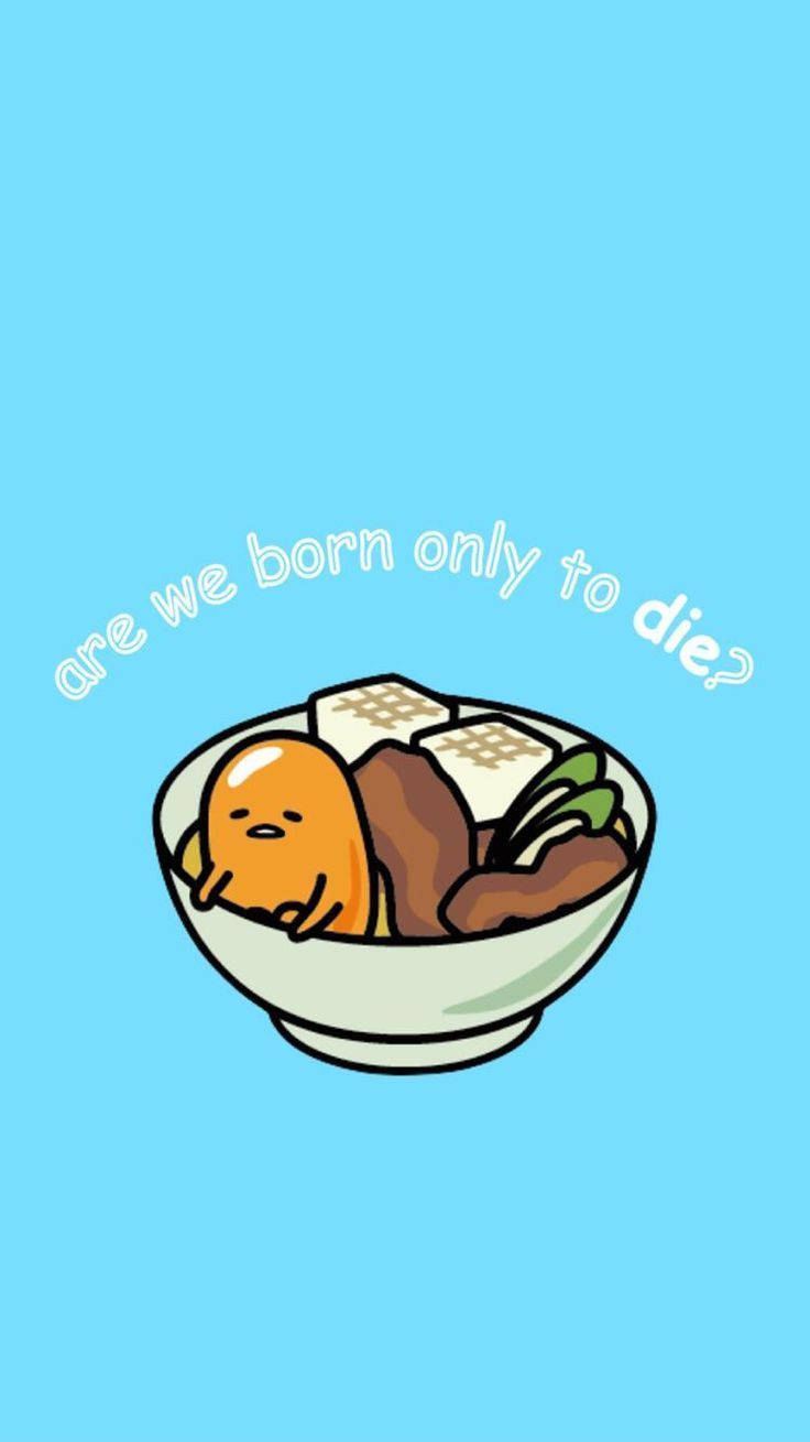 Gudetama, orange character, bowl of food, HD Phone Wallpaper