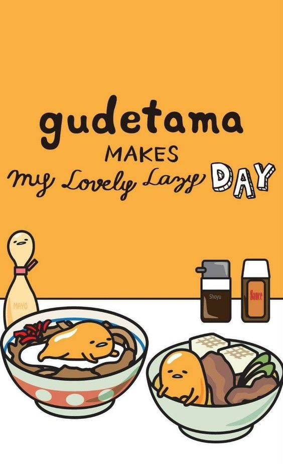 Gudetama, ramen bowls, tofu, SD Phone Wallpaper