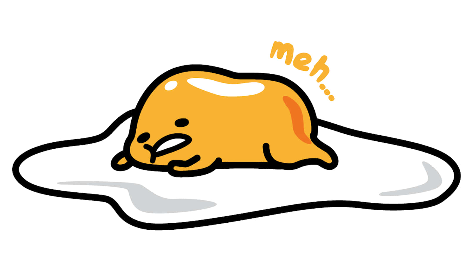 Gudetama, cartoon egg character, white surface, HD Desktop Wallpaper