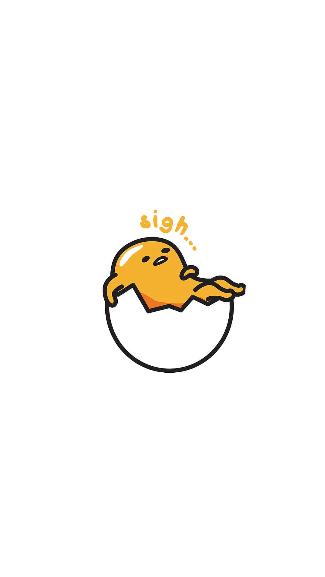 Gudetama, yellow cartoon chick, cracked egg, Full HD Phone Wallpaper