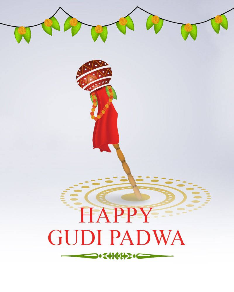 Gudi Padwa, wooden pole, red cloth, SD Phone Wallpaper