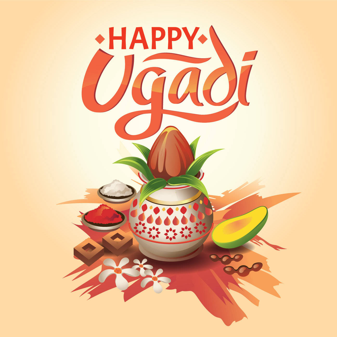 Gudi Padwa, brown banner, decorated pot, HD Desktop Wallpaper