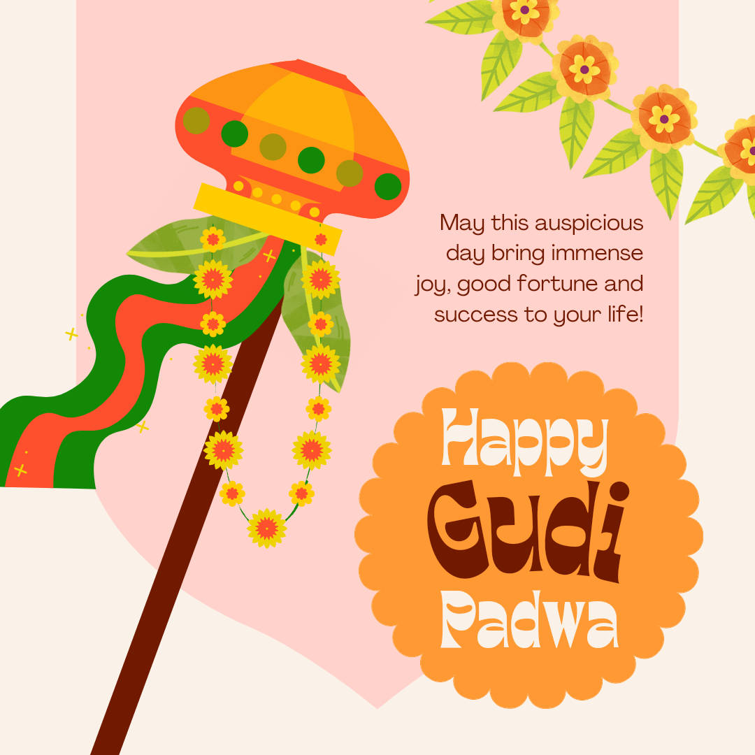 Gudi Padwa, pink, decorated pole, SD Desktop Wallpaper