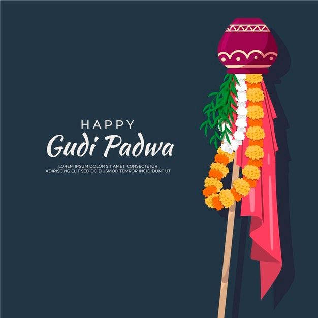 Gudi Padwa, marigold garlands, green leaves, SD Desktop Wallpaper