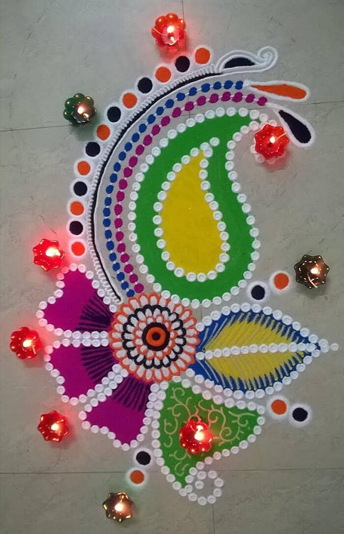 Gudi Padwa, rangoli design, colored powder, SD Phone Wallpaper