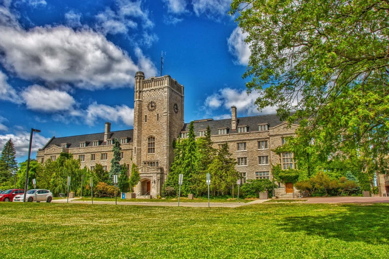 Guelph, stone university building, clock tower, HD Desktop Wallpaper