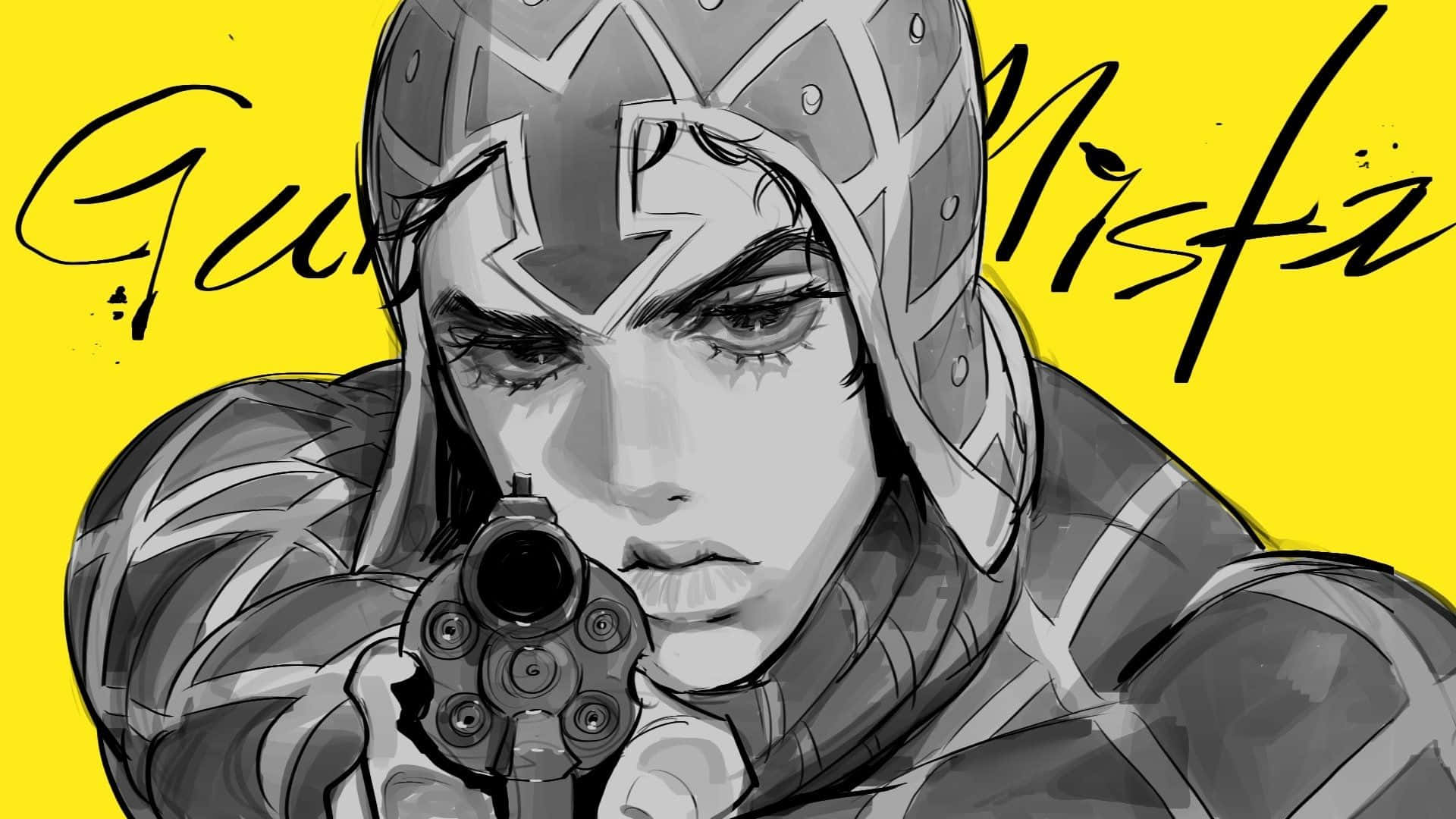 Guido Mista, armored helmet, revolver, Full HD Desktop Wallpaper