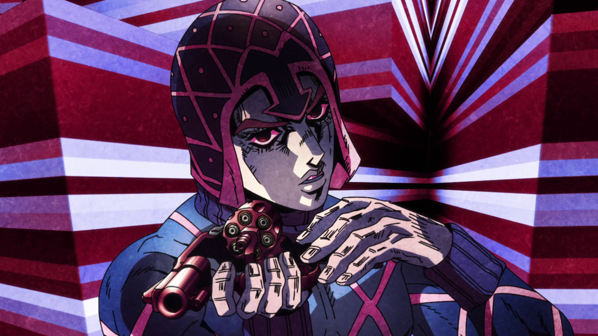Guido Mista, purple helmet, revolver, Full HD Desktop Wallpaper