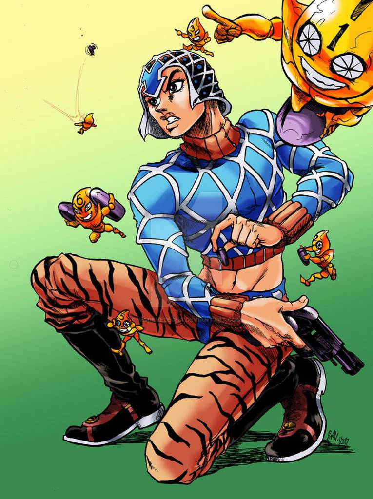 Guido Mista, blue, tiger-striped pants, SD Phone Wallpaper