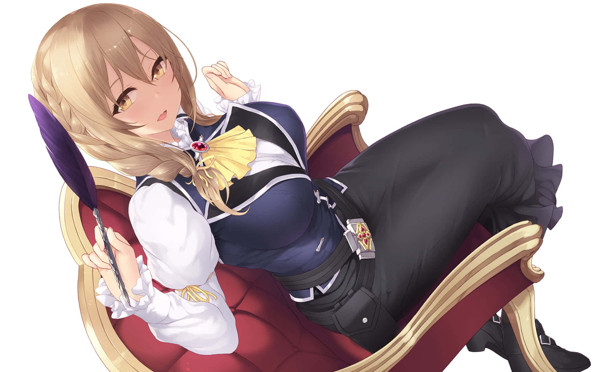 Guild Girl, blonde anime girl, sailor outfit, Full HD Desktop Wallpaper