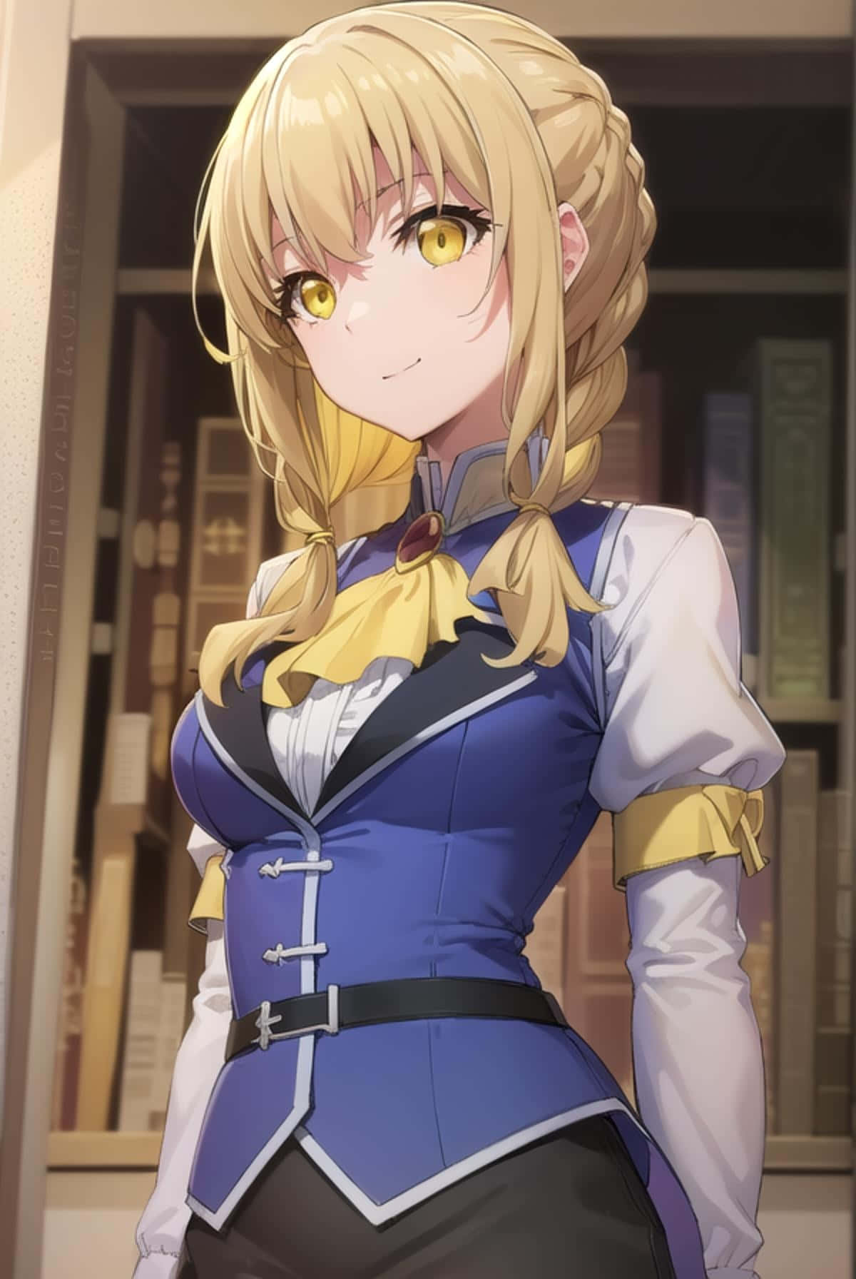 Guild Girl, golden hair, blue and white uniform, HD Phone Wallpaper