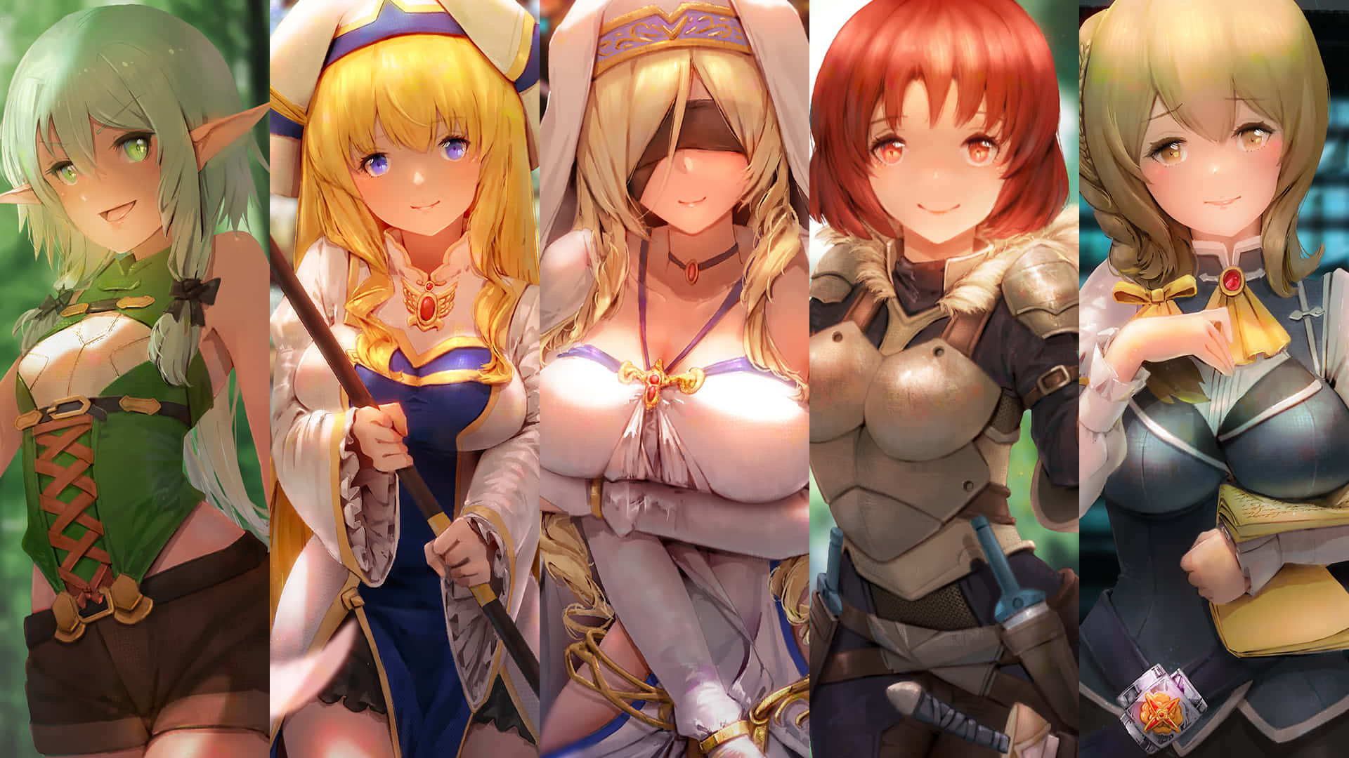 Guild Girl, anime-style, fantasy outfits, Full HD Desktop Wallpaper