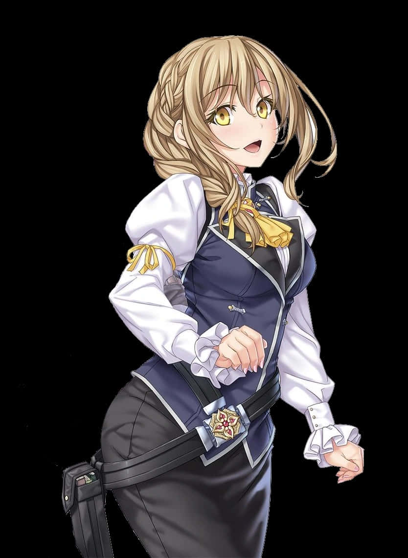 Guild Girl, anime girl, blonde braided hair, SD Phone Wallpaper
