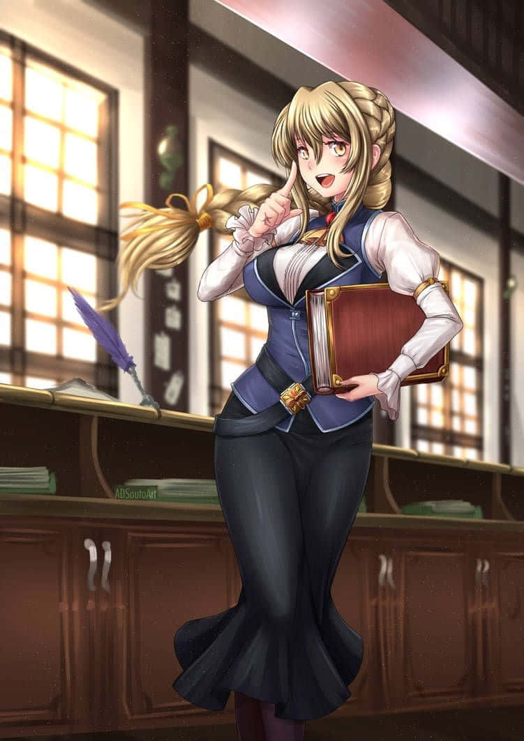 Guild Girl, anime girl, braided blonde hair, SD Phone Wallpaper