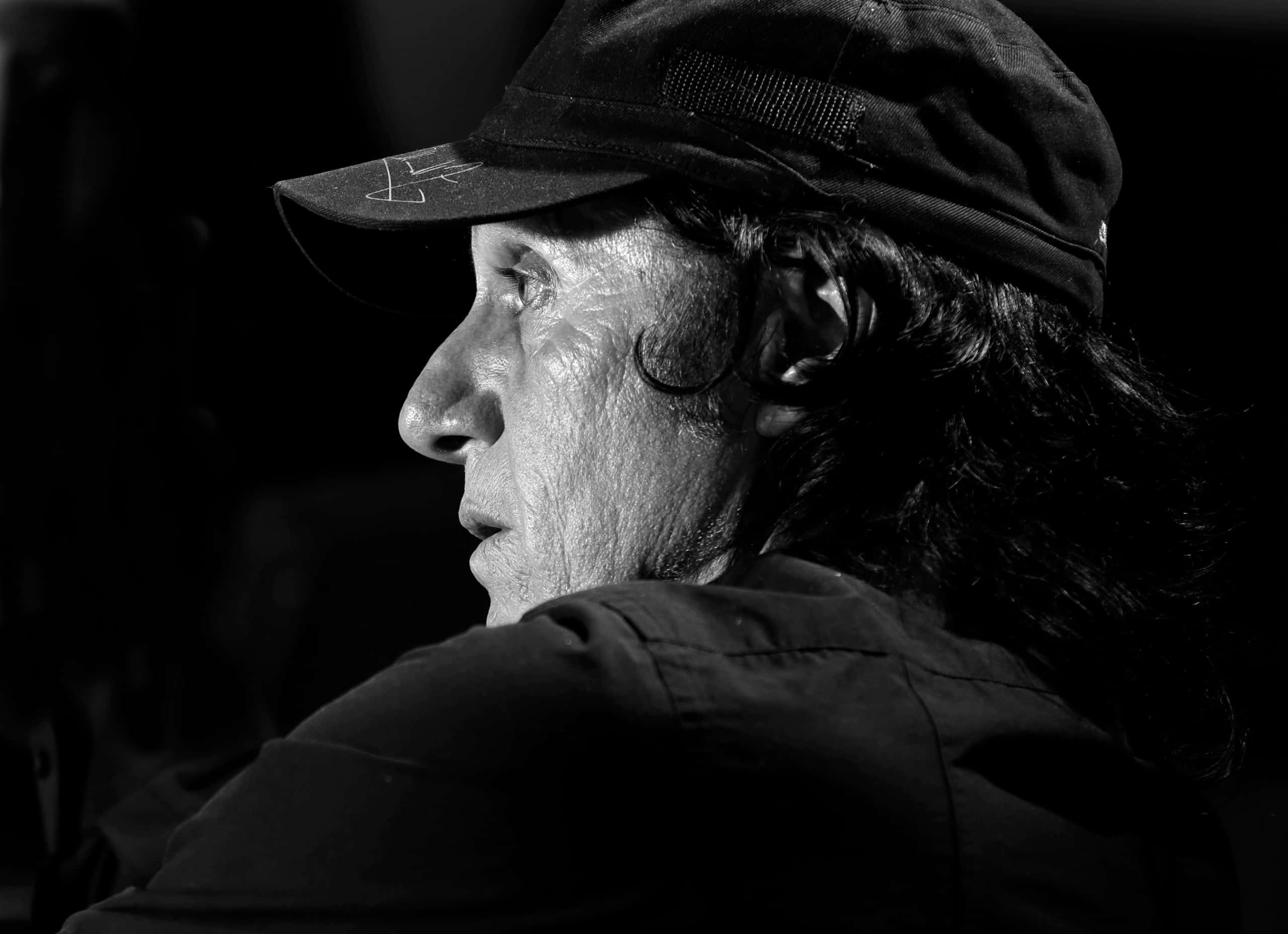 Guillermo Vilas, black and white, close-up, 2K Desktop Wallpaper