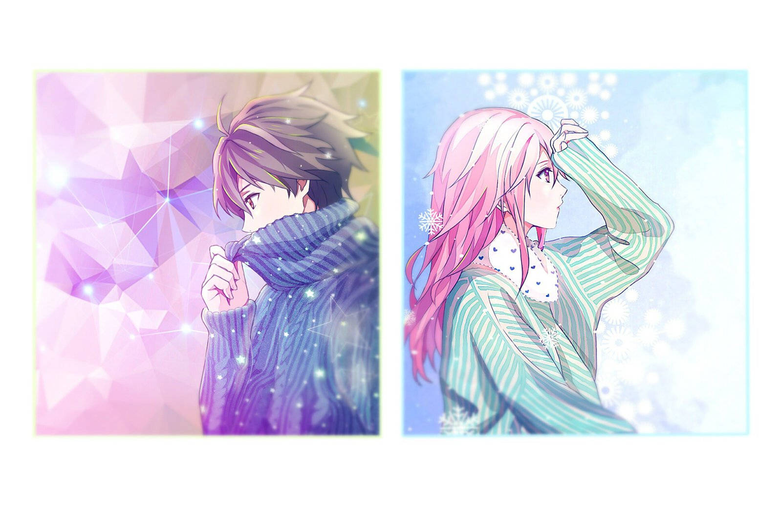 Guilty Crown, winter attire, snowflake backgrounds, HD Desktop Wallpaper