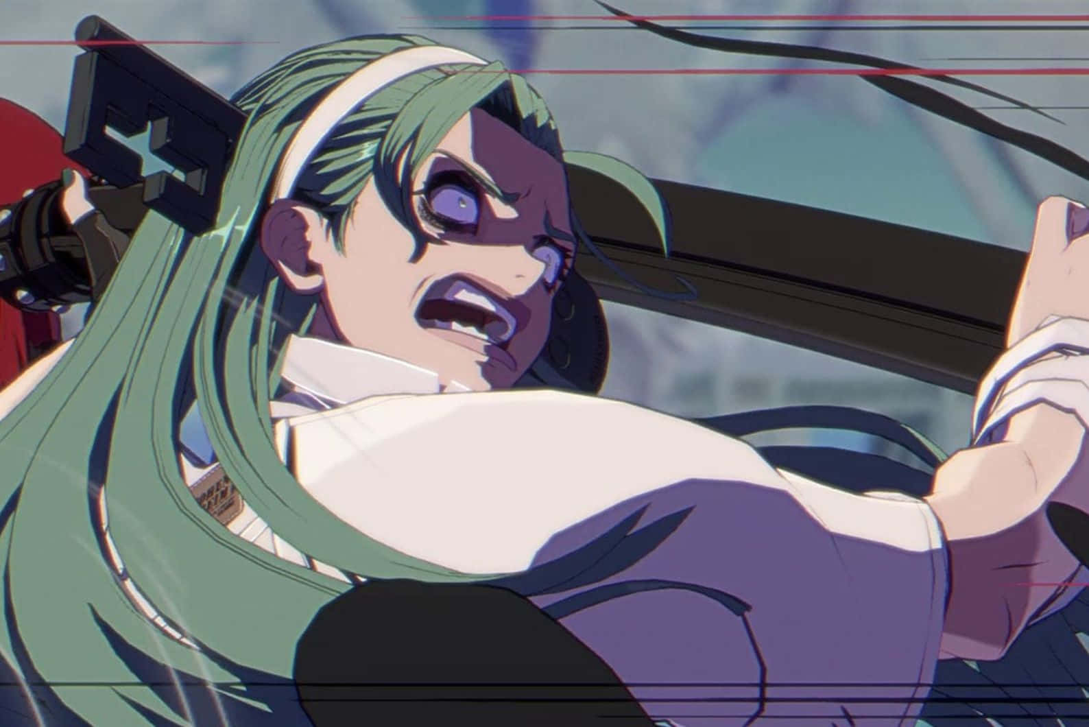 Guilty Gear, green-haired anime warrior, sword, HD Desktop Wallpaper