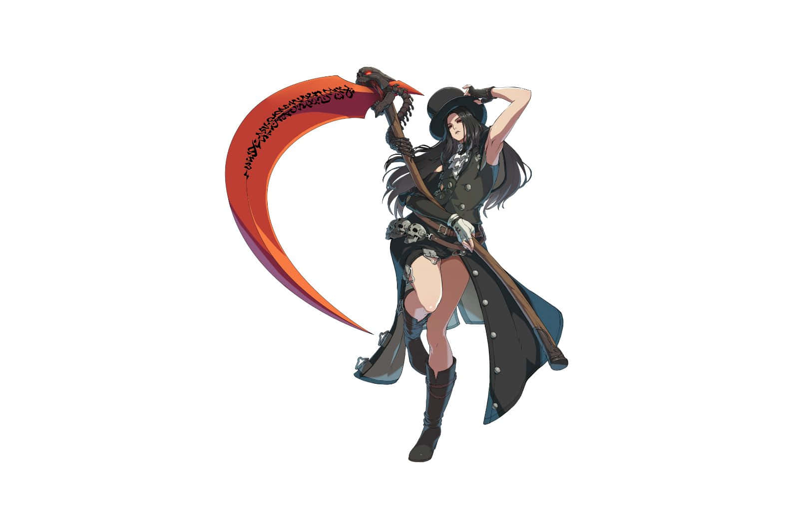 Guilty Gear, scythe, dark-haired anime woman, HD Desktop Wallpaper