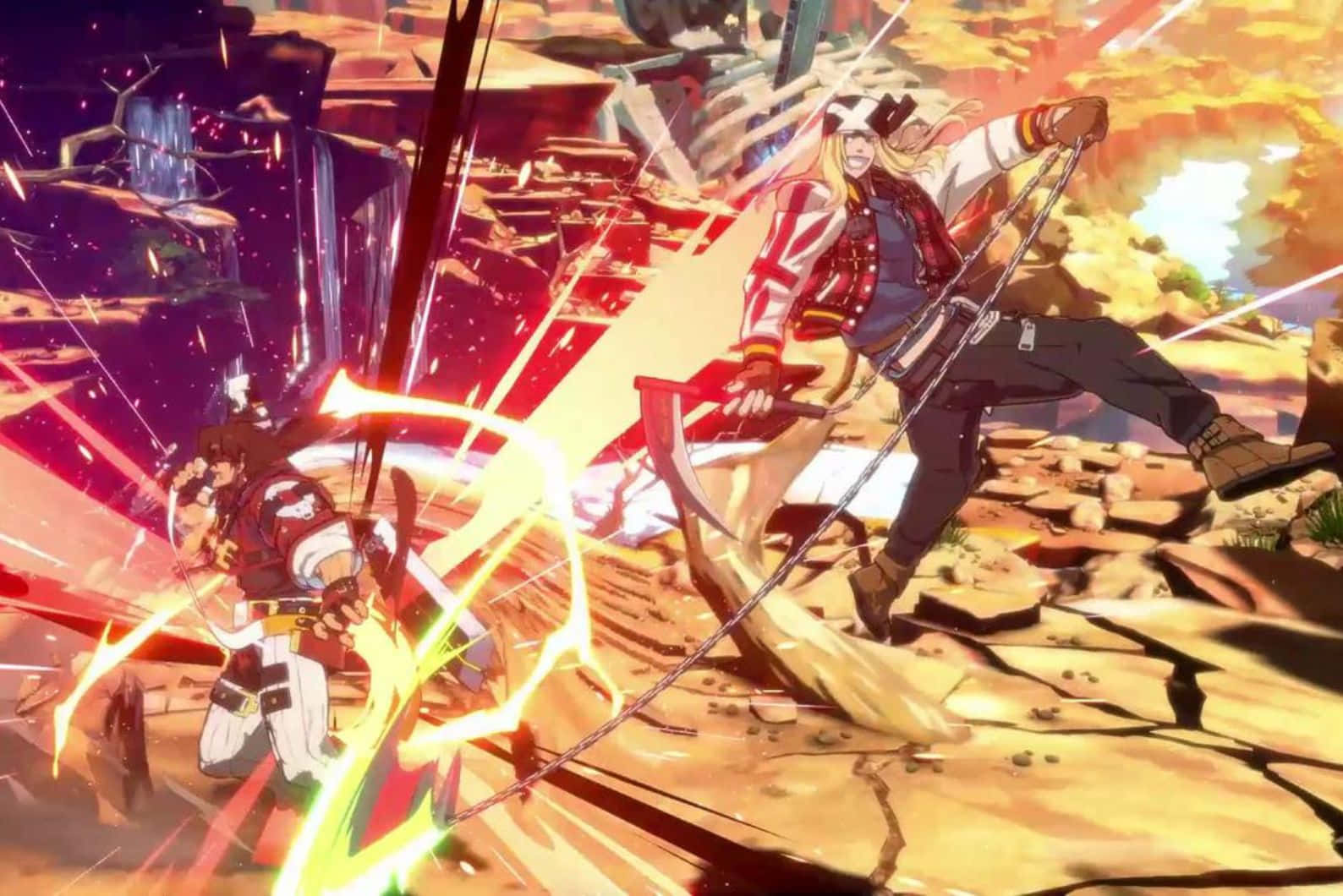 Guilty Gear, blonde anime warrior, chain weapon, HD Desktop Wallpaper