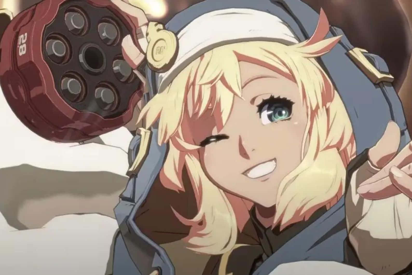 Guilty Gear, blonde anime girl, blue flight suit, HD Desktop Wallpaper