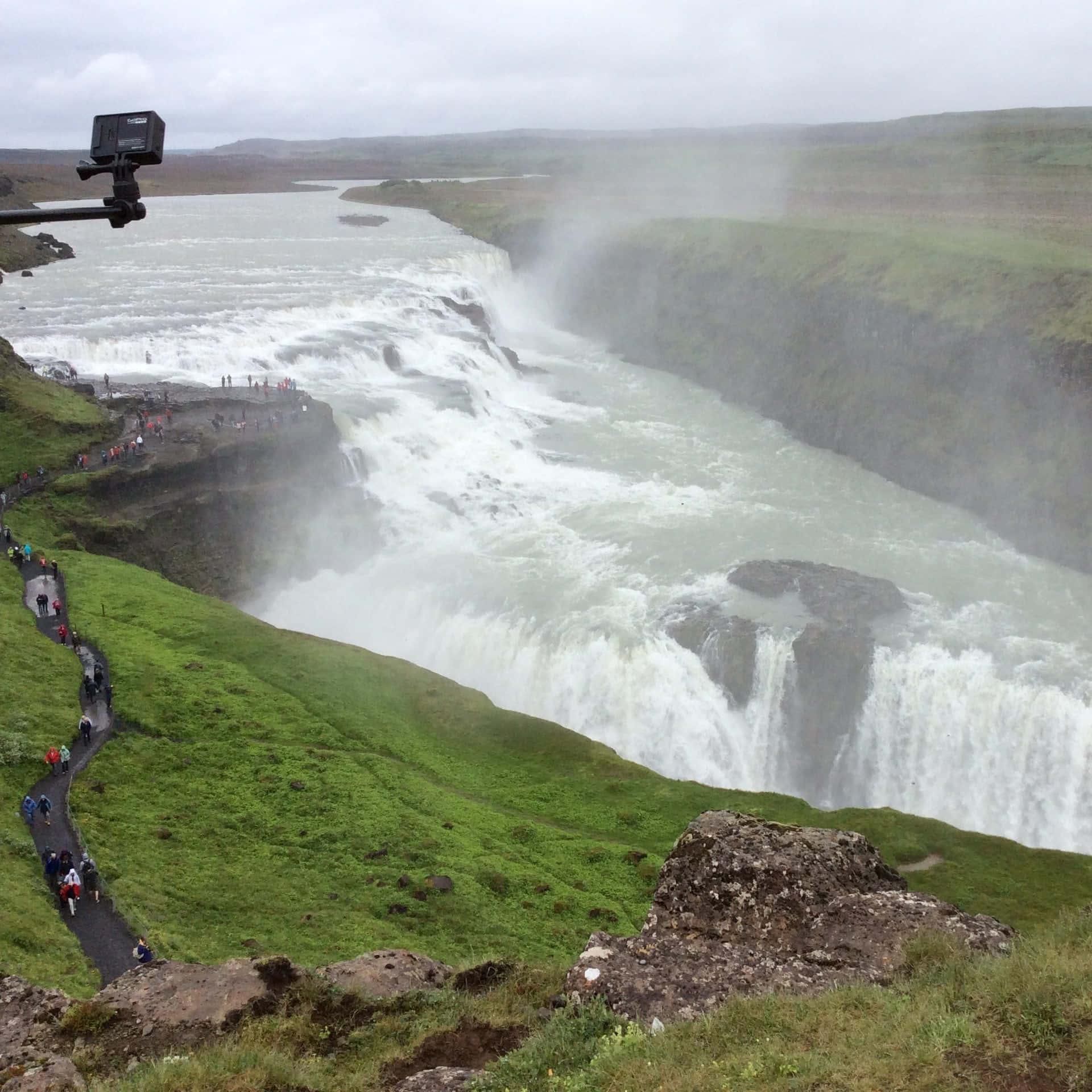 Gullfoss Waterfall, southwest Iceland, massive waterfall, Full HD Desktop Wallpaper