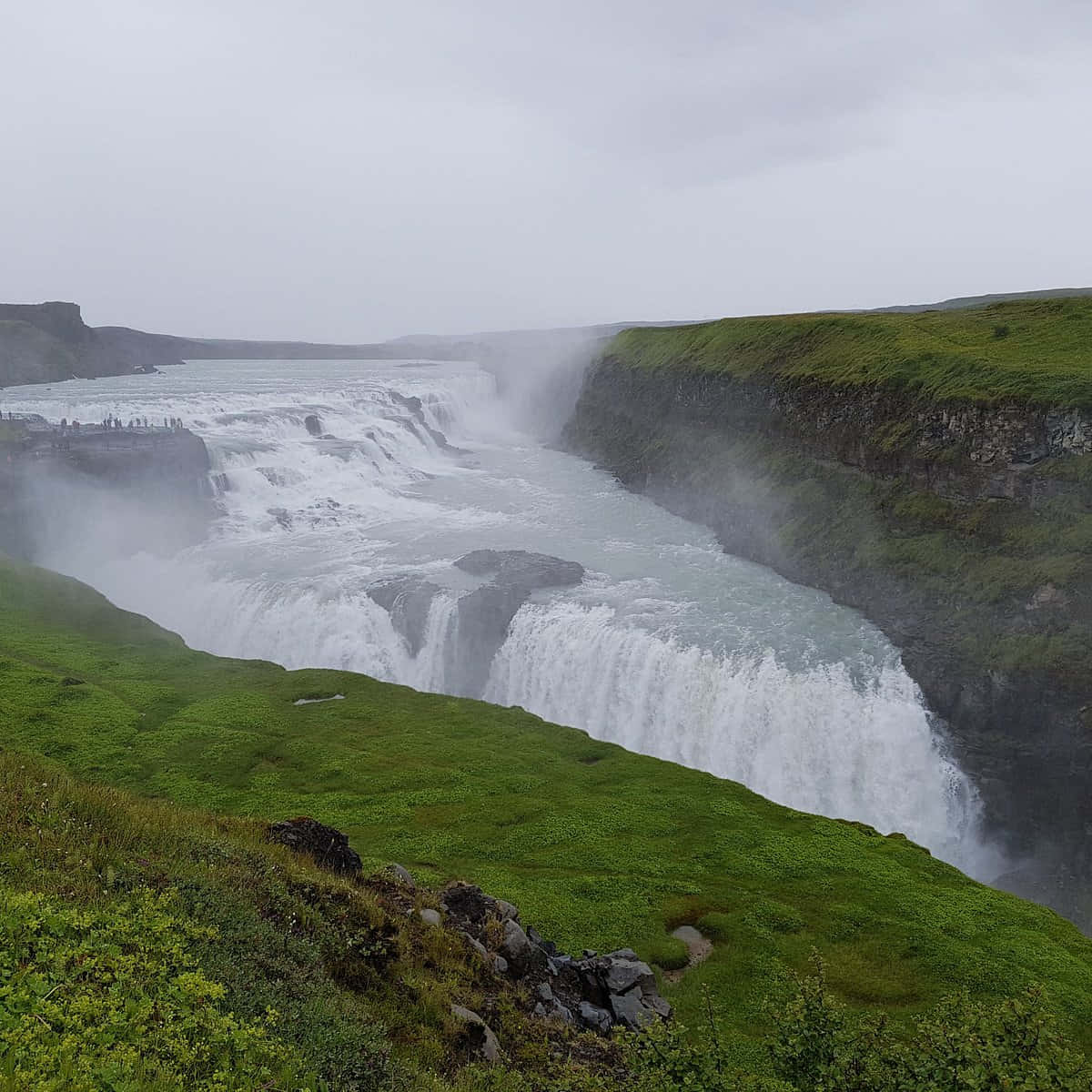 Gullfoss Waterfall, southwest Iceland, massive waterfall, SD Desktop Wallpaper