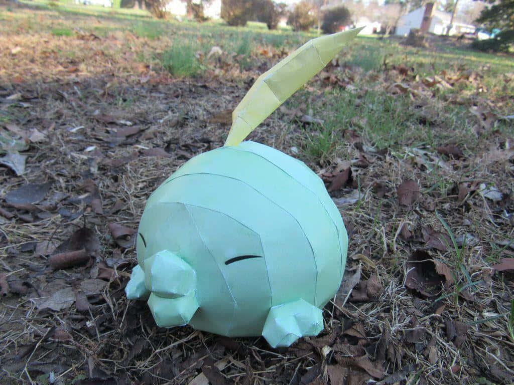 Gulpin, light green, paper craft, SD Desktop Wallpaper